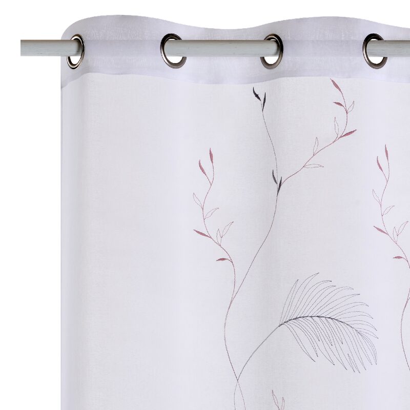 Voilage DARNIA coloris rose pâle 140 x 240 cm
