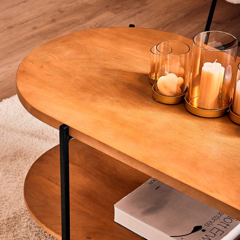 Table basse PALMIA coloris bois naturel 110 x 55 cm