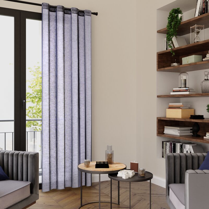 Voilage SELECT coloris bleu nuit 140 x 240 cm