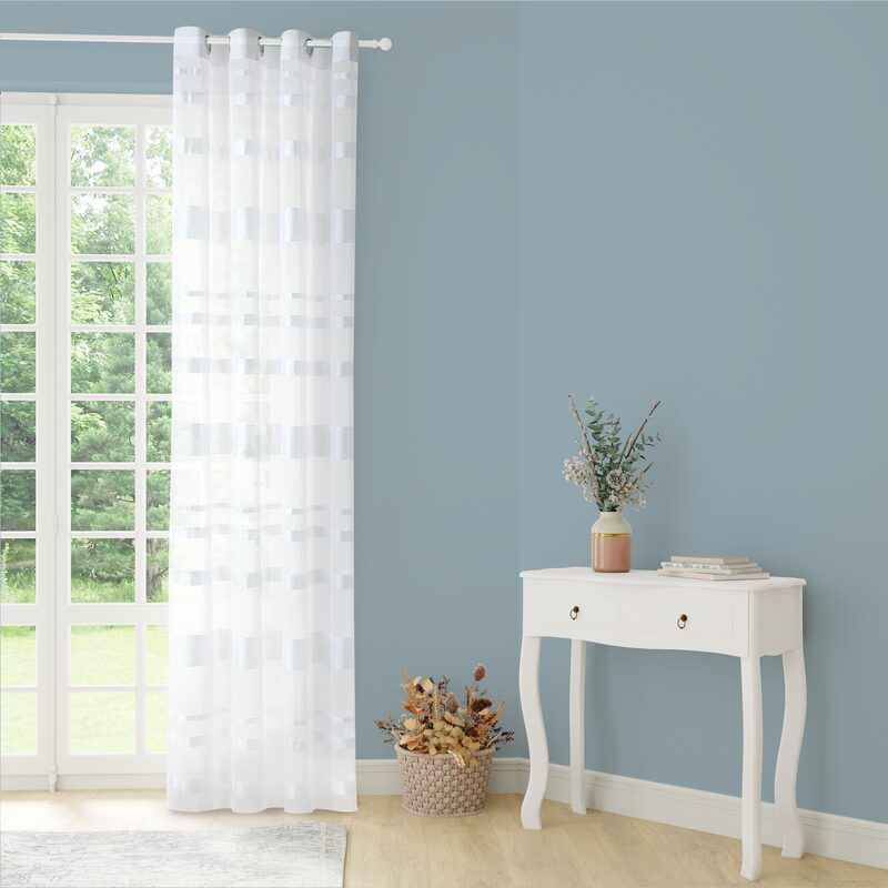 Voilage AURORE coloris blanc 140 x 240 cm