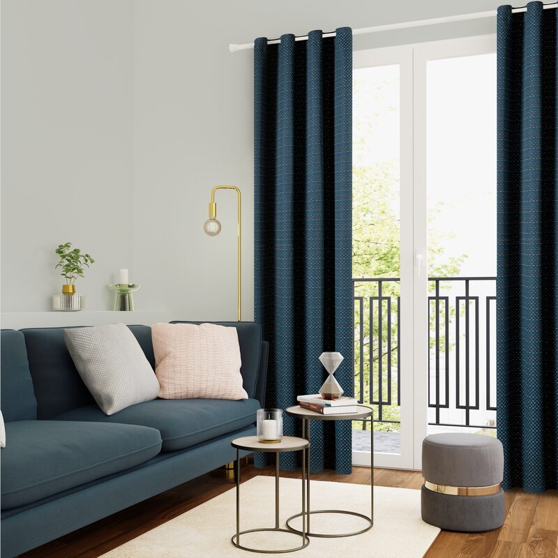 Rideau ASTI coloris bleu nuit 140 x 260 cm