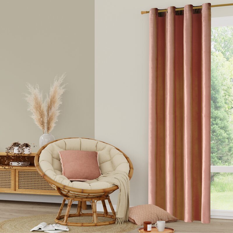 Rideau SAMARA coloris rose thé 140 x 260 cm