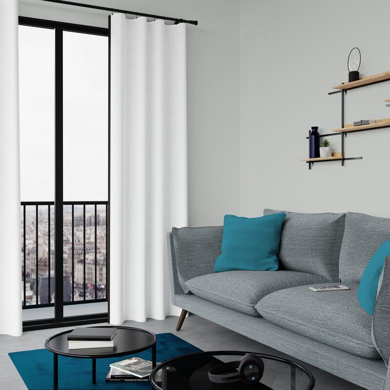 Rideau WARTON coloris blanc 140 x 260 cm