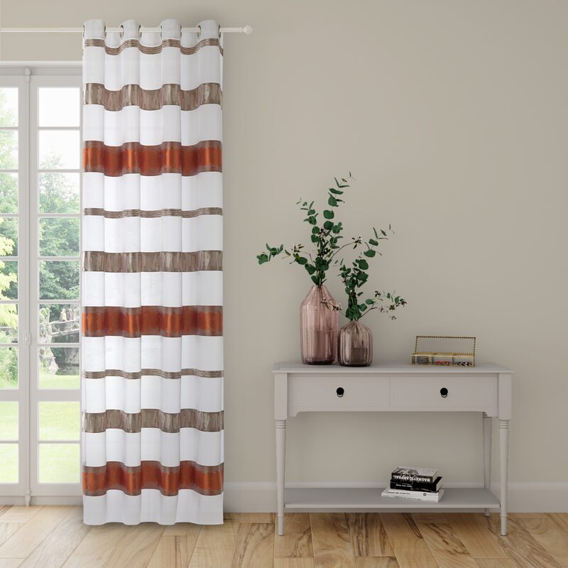 Voilage SIERRA coloris orange rouille 140 x 240 cm