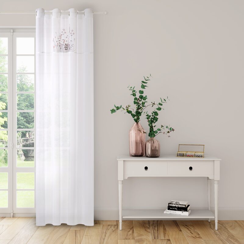 Voilage MARGOT coloris rose poudré 140 x 240 cm