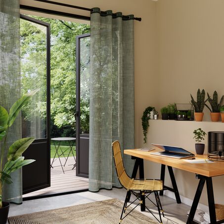 Voilage MICAO coloris vert sauge 145 x 240 cm