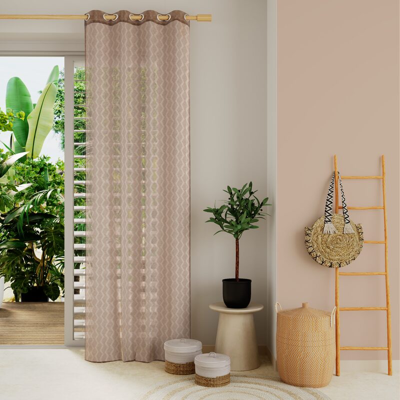 Voilage GHARDAIA coloris beige rosé 140 x 240 cm