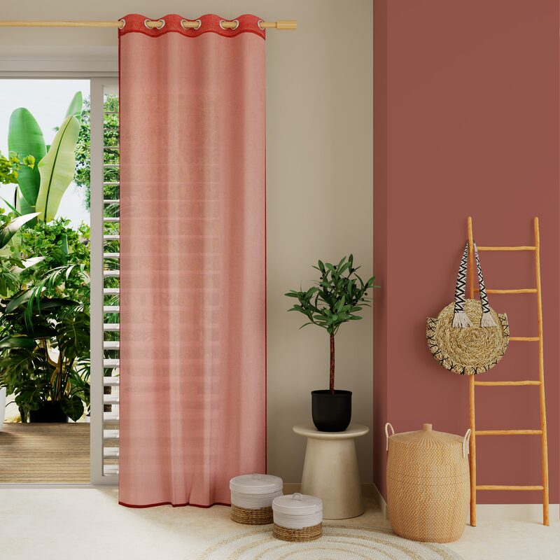 Voilage COLORS coloris rose des sables 140 x 260 cm