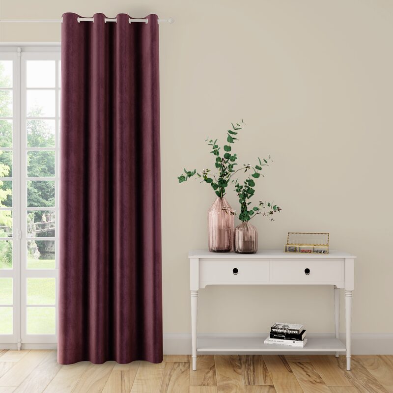 Rideau VELVET coloris prune 140 x 260 cm