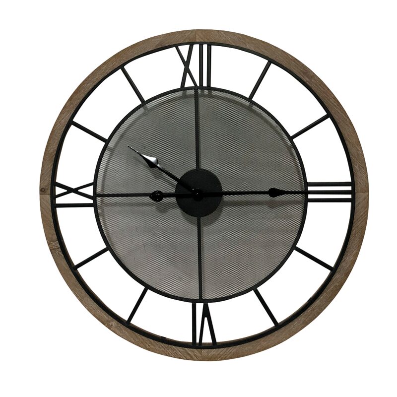 Horloge en métal COURCHEVEL coloris brun et noir