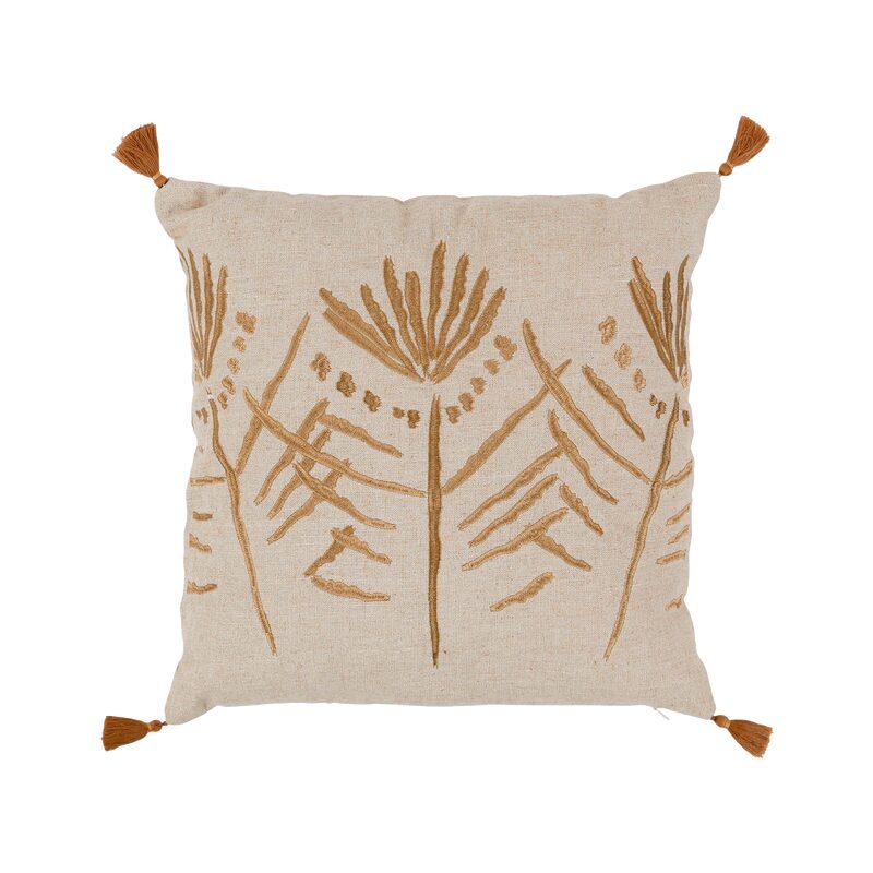 Housse de coussin YLIA coloris beige/bronze 45 x 45 cm