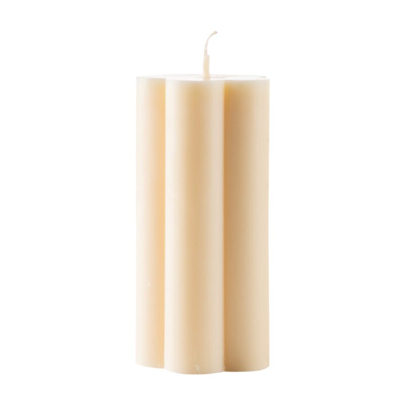 Bougie FLOWER coloris blanc cassé