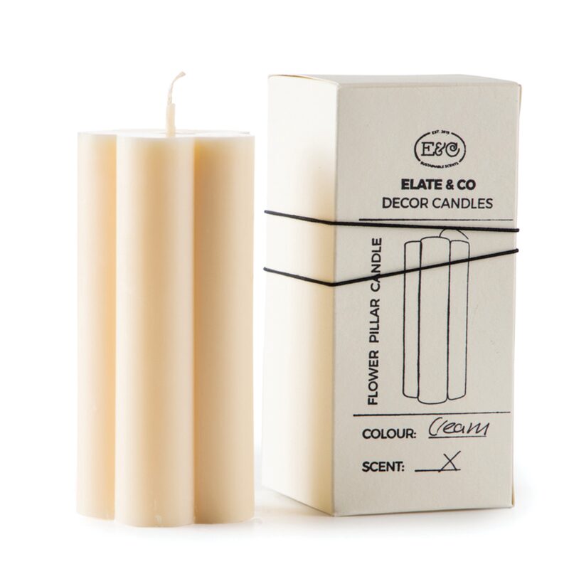 Bougie FLOWER coloris blanc cassé