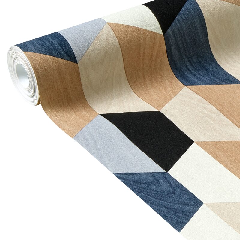 Papier peint intissé FREERIK coloris bleu jeans