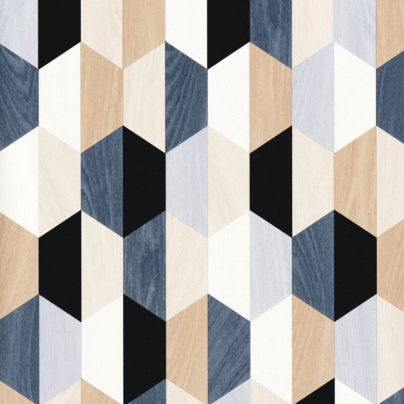Papier peint intissé FREERIK coloris bleu jeans