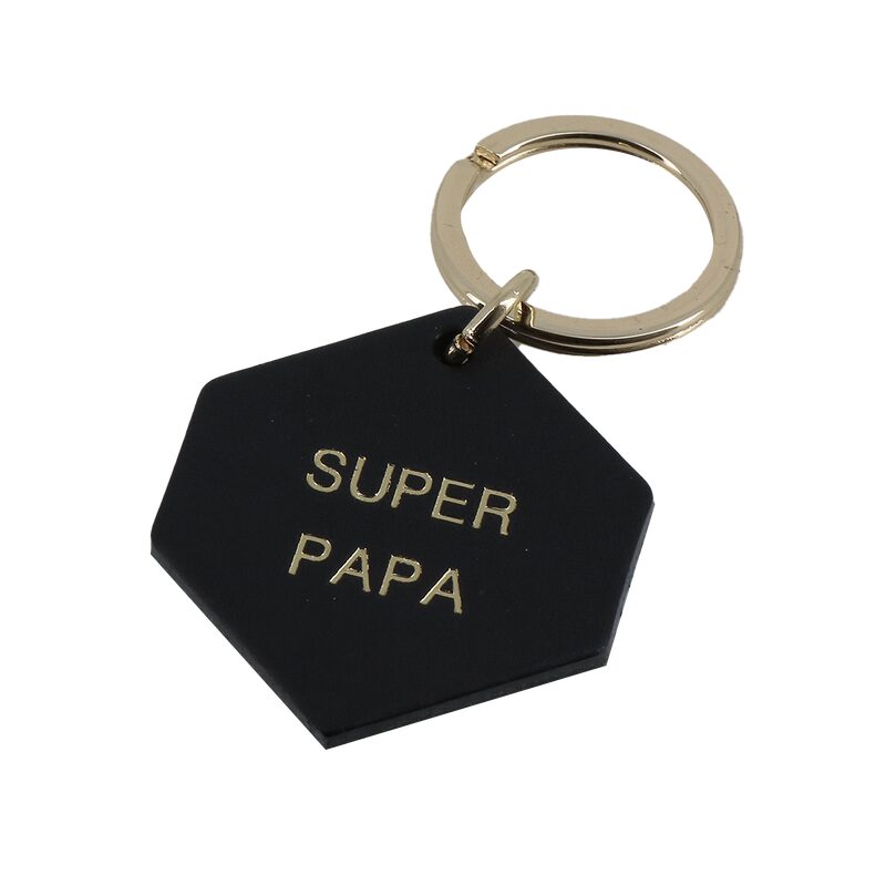 Porte clef SUPER PAPA coloris bleu nuit