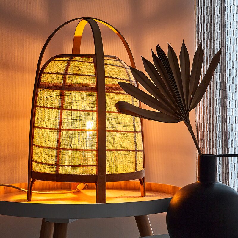 Lampe à poser PLAKA coloris bambou 42 x 27 cm