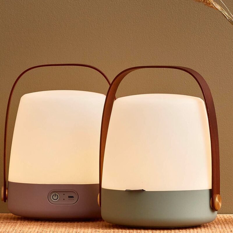 Lampe à poser LITE UP coloris taupe 26 x 20 cm