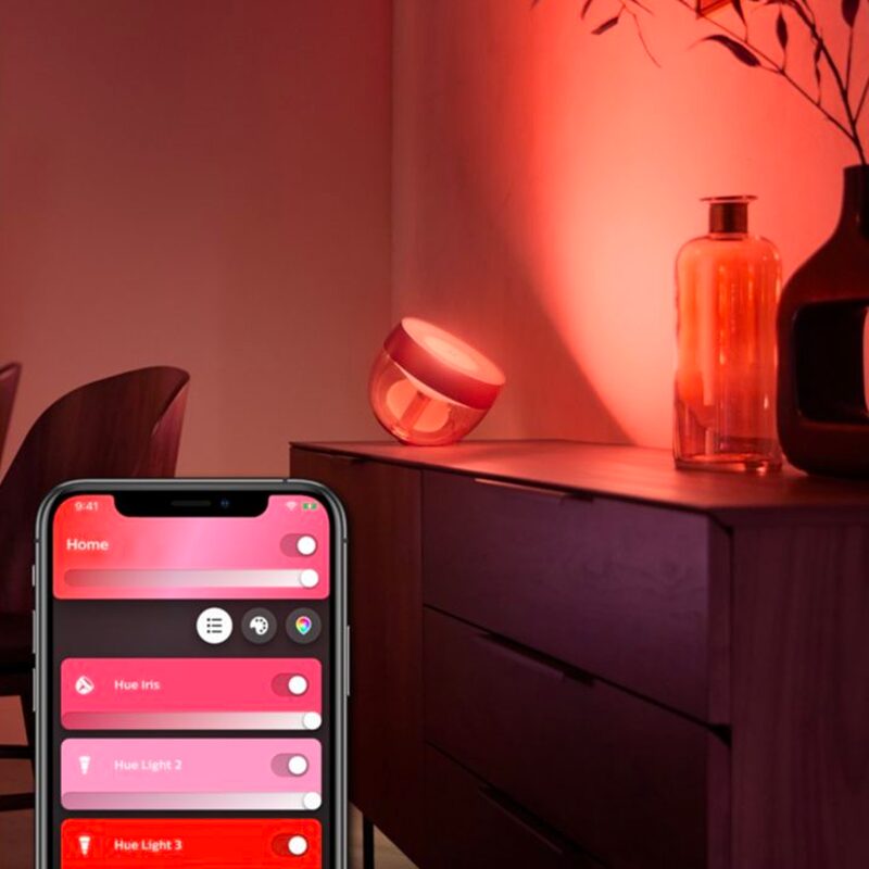 Lampes connectées IRIS HUE coloris cuivre rose