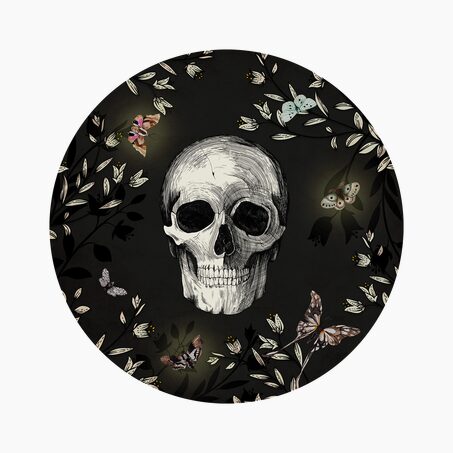 4MURS Tableau en verre SKULL FLOWER coloris noir