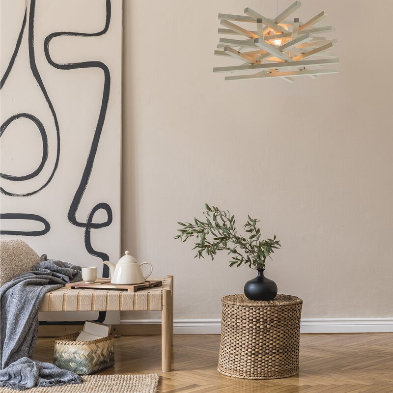 Suspension WOOD coloris bois clair 23,5 x 56 cm