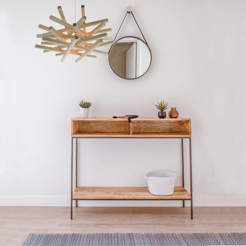 Suspension WOOD coloris bois clair 23,5 x 56 cm