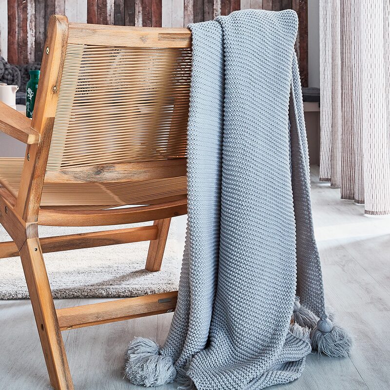 Plaid SIGNY coloris gris perle