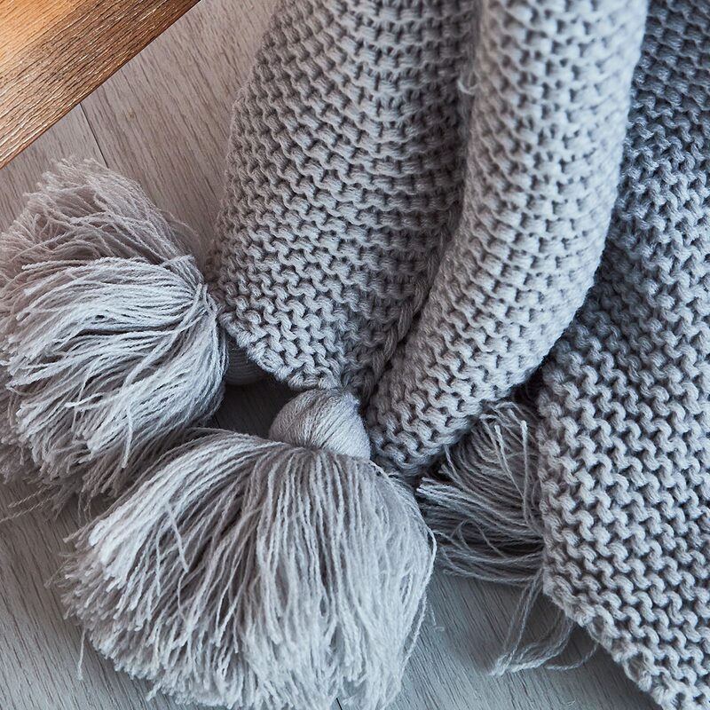 Plaid SIGNY coloris gris perle