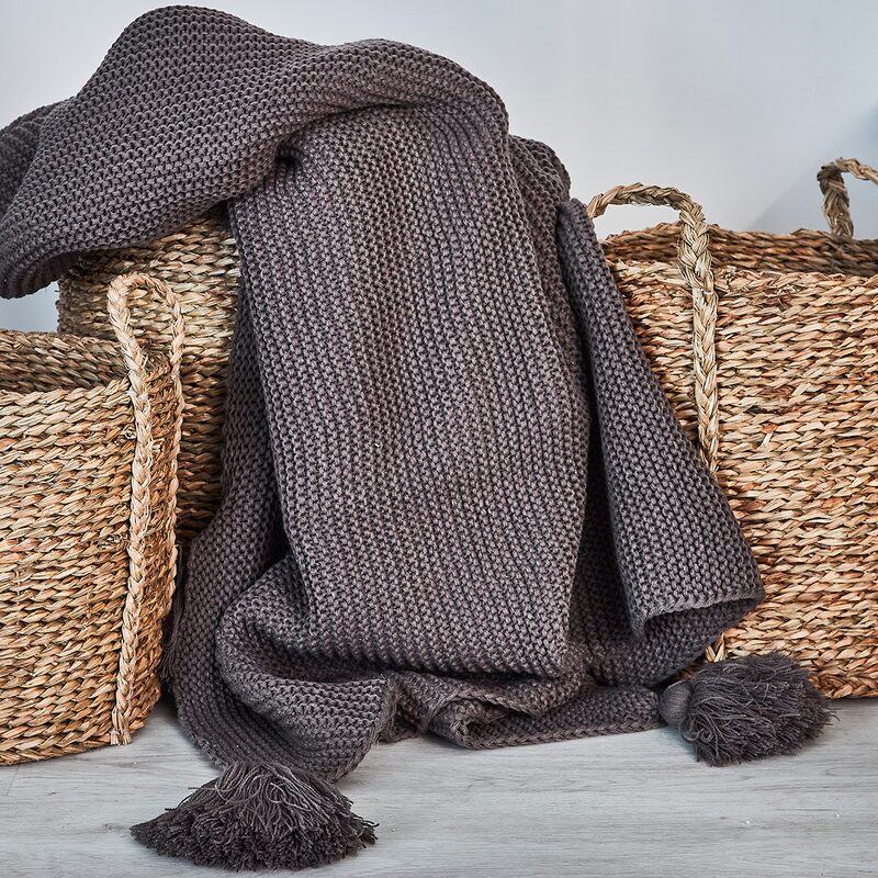 Plaid SIGNY coloris gris anthracite