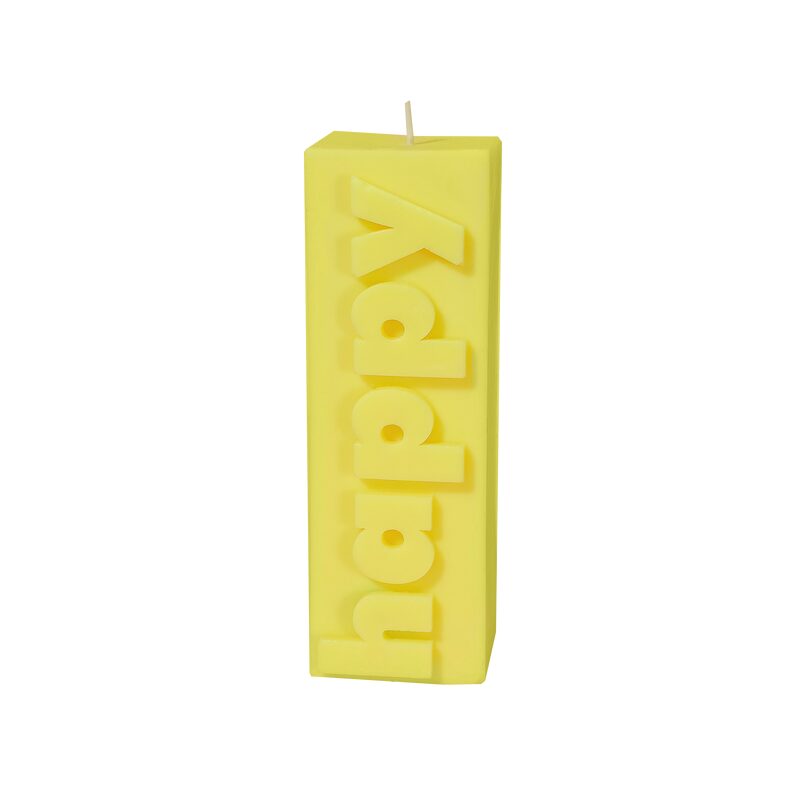 Bougie HAPPY coloris jaune