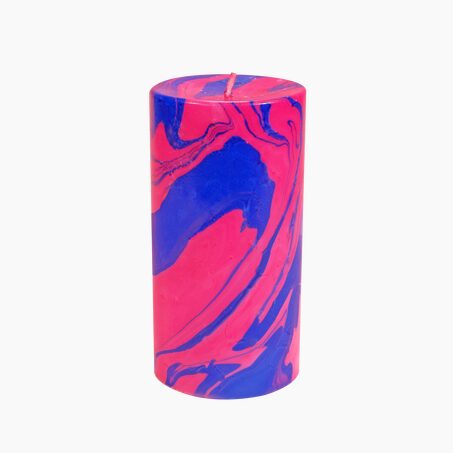 FLAMINGO Bougie cylindrique CANDY SHOP coloris bleu et rose