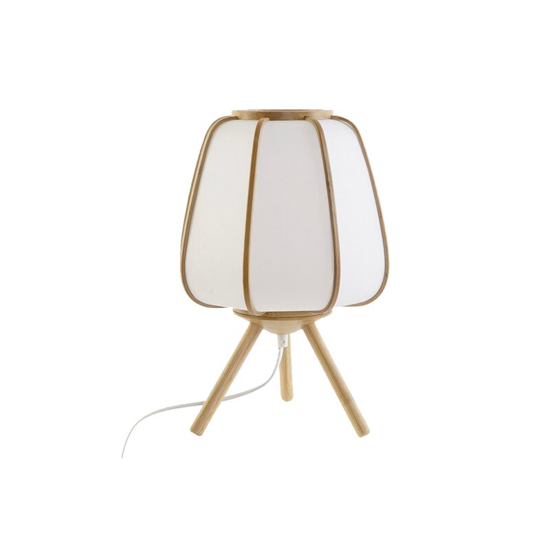 Lampe à poser OSAKA coloris blanc et  bambou 35 x 23 cm