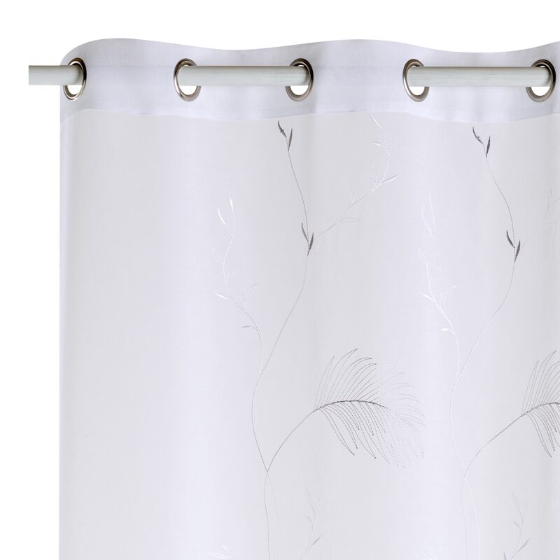 Voilage DARNIA coloris gris perle 140 x 240 cm