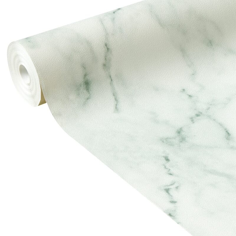 Papier peint intissé CARRARE coloris vert de gris