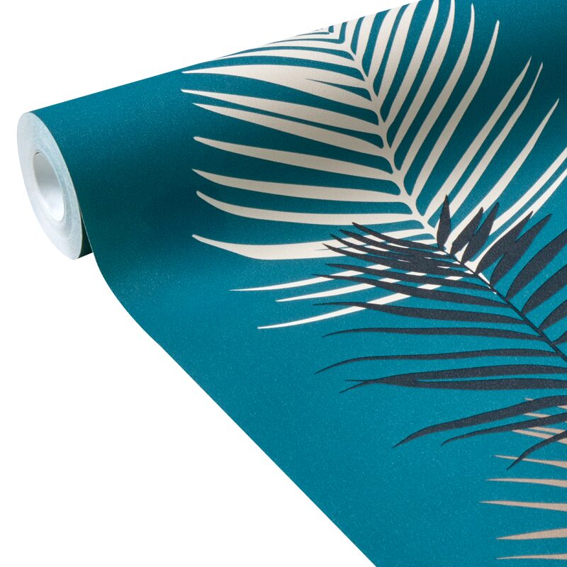 Papier peint intissé BENSIMON AKELA coloris bleu colvert