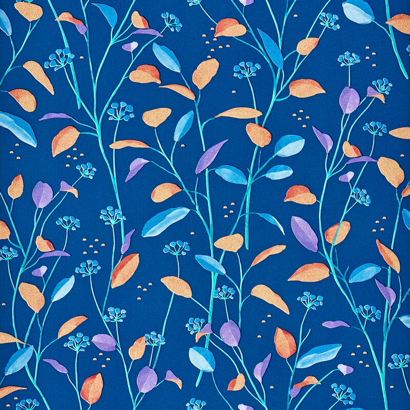 Papier peint intissé FIONA coloris bleu nuit
