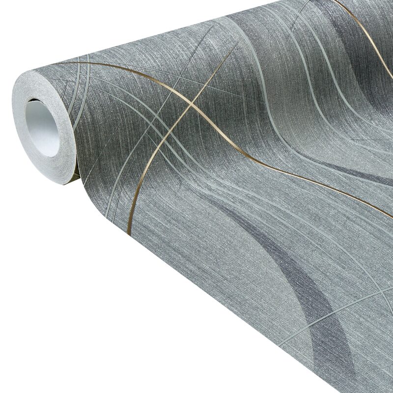 Papier peint intissé FRISSON coloris gris métallisé