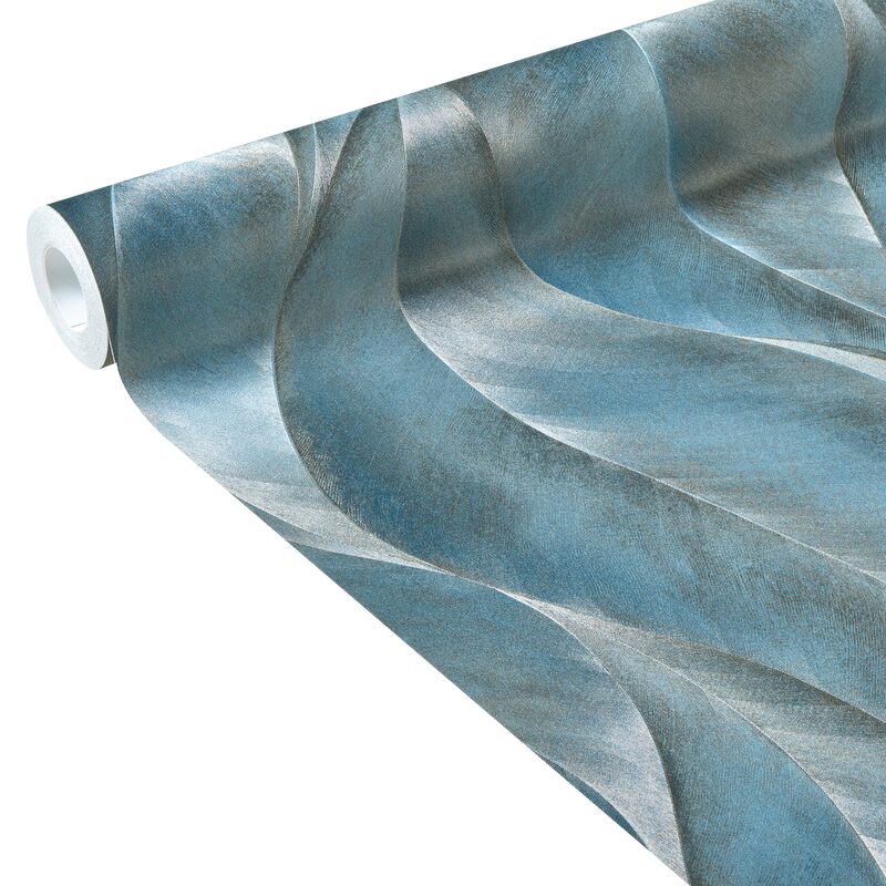 Papier peint intissé SLAVA coloris bleu mordoré