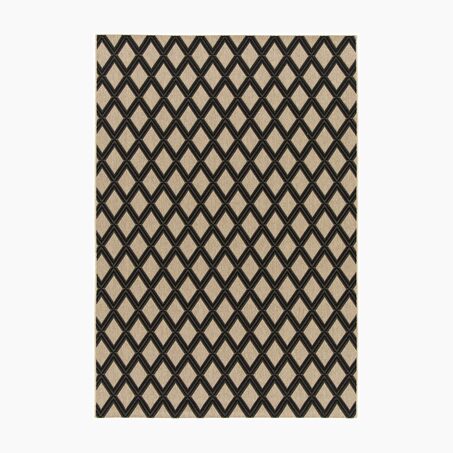 Tapis extérieur GRACE coloris naturel et noir 160 x 230 cm