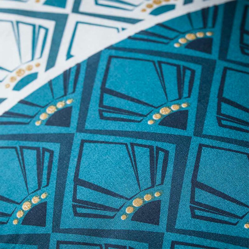 Parure de lit VIKTOR coloris bleu canard/ jaune 240 x 220 cm