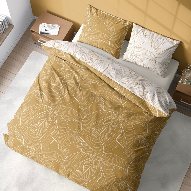 Parure de lit en coton bio PALME 240 x 220 cm