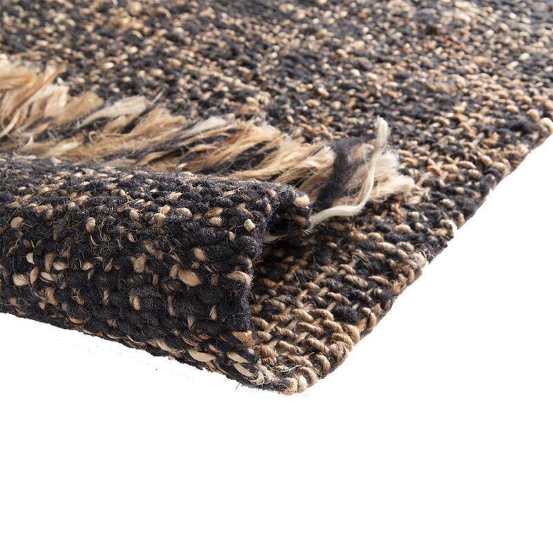 Tapis JAYAL coloris noir et naturel 160 x 230 cm