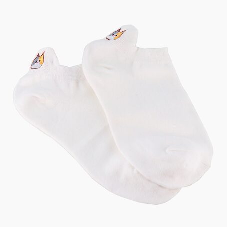 Tites Chaussettes LANGUETTE CHAT coloris blanc