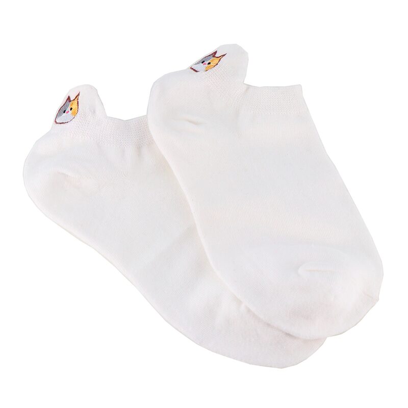 Chaussettes LANGUETTE CHAT coloris blanc
