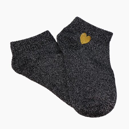 Tites Chaussettes Chaussettes LUREX ET COEUR coloris gris
