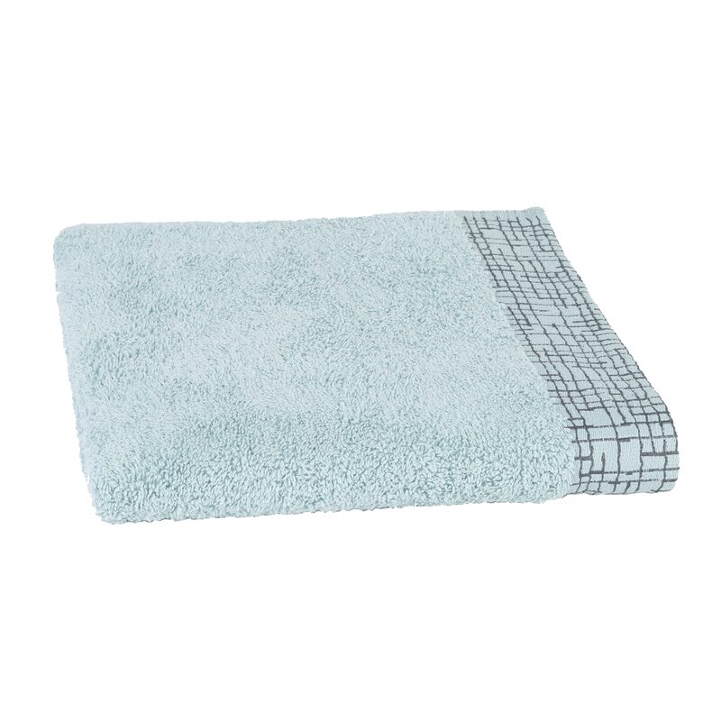 Serviette éponge KOGO coloris bleu ciel/gris anthracite 70 x 140 cm