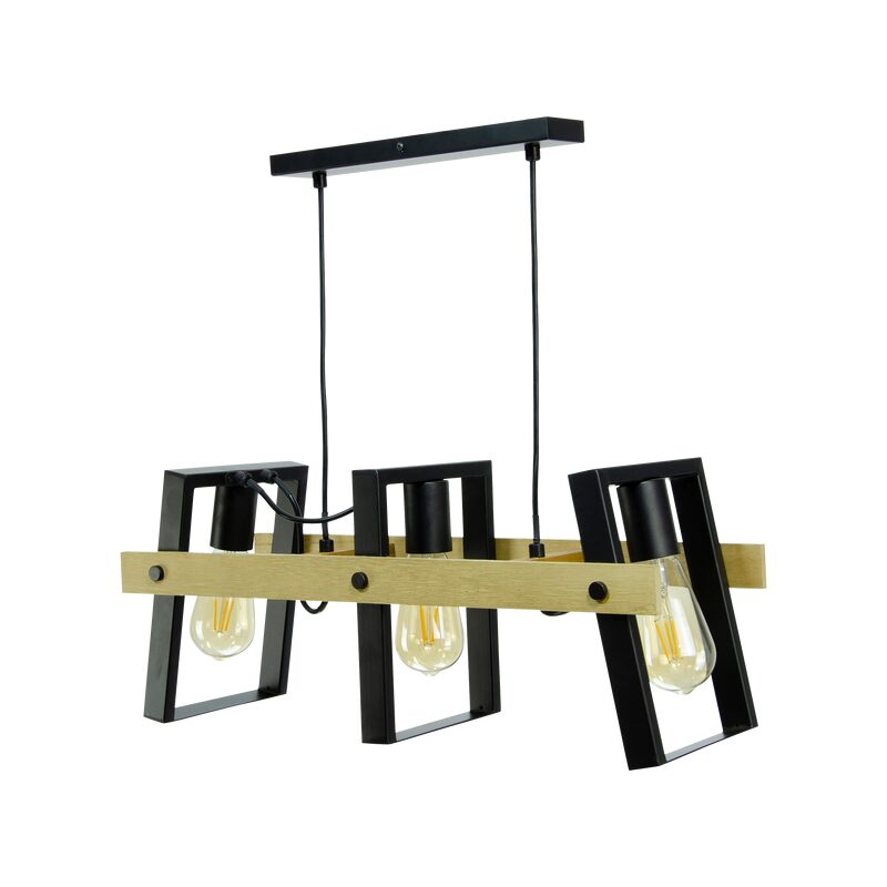 Suspension NOOLI coloris noir et brun 20 x 58 cm