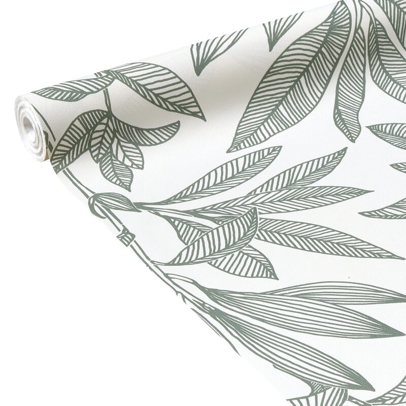 Papier peint intissé NOÉMIE coloris vert de gris