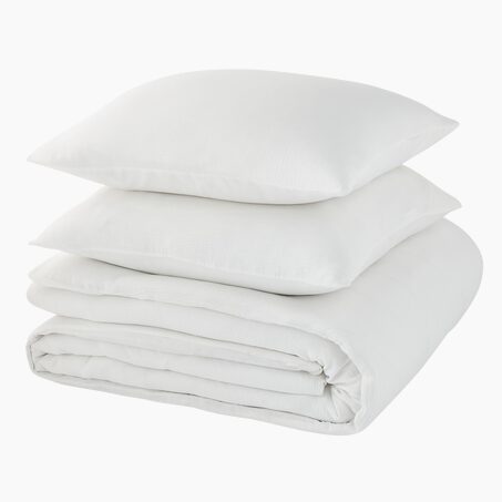 Parure de lit en gaze de coton ANOKIAS blanc 240 x 220 cm