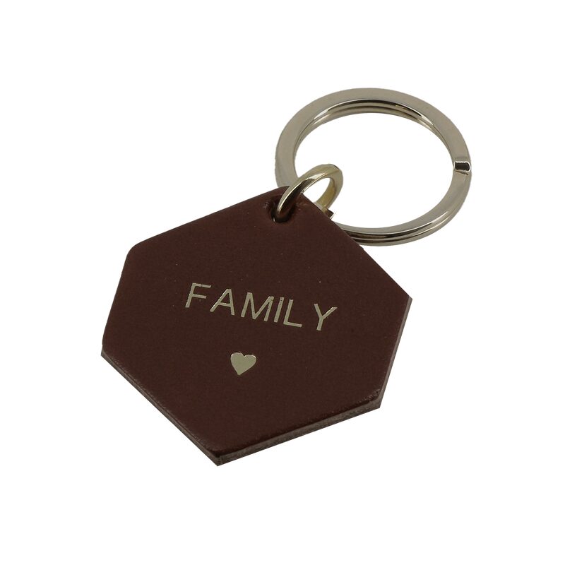 Porte clef FAMILY coloris camel